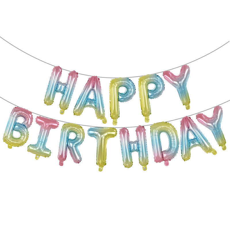 

Фольгированная надпись "HAPPY BIRTHDAY радужный", 40см, Радуга