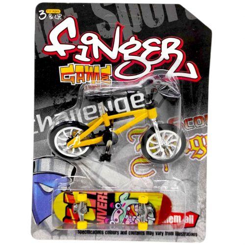 Пальчиковий скейт та велосипед Швидкість 10,5 см (ЖОВТИЙ), фото 1