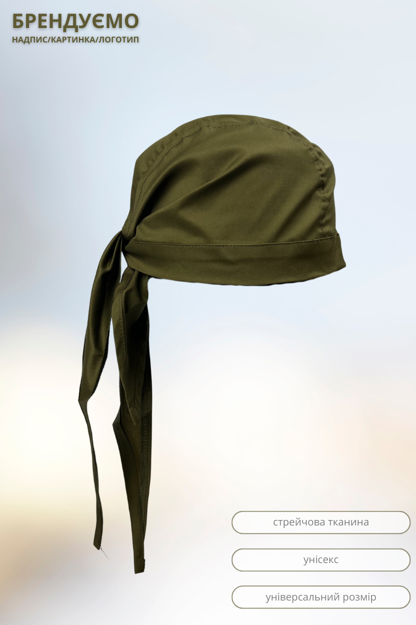 Ковпак кухарський Lux Form Бандана хакі, фото 1