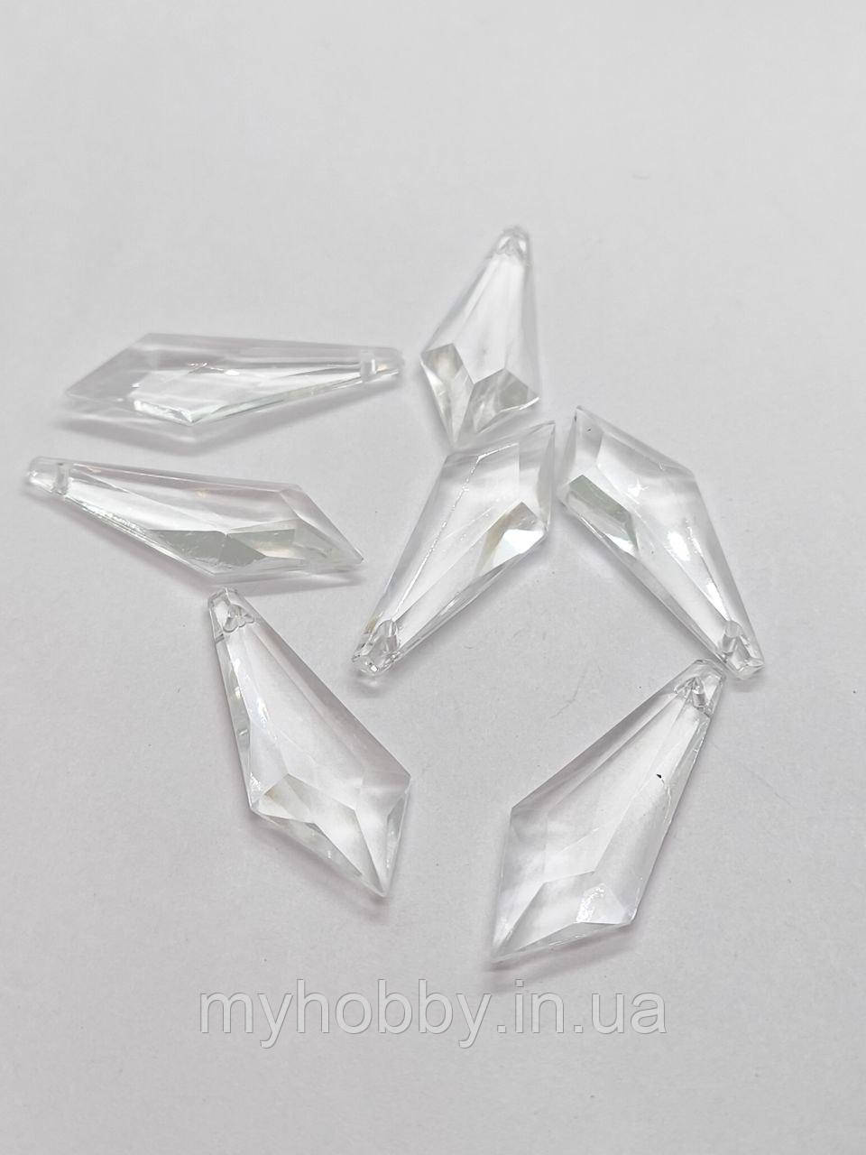 Намистини акрилові прозорі Підвіска 16*44мм - (7шт), фото 1