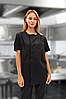 Кітель кухаря Lux Form Бостон чорний унісекс рукави і спинка з трикотажної сітки, фото 6