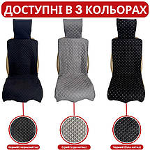 Накидка універсальна чохол - майка на переднє сидіння авто з алькантари, сіра (З підголівником), фото 5