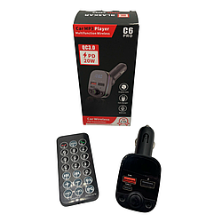Автомобільний FM-трансмітер модулятор Blaskar C6 PRO Bluetooth MP3 зі швидкою зарядкою 3.0A PD 20W