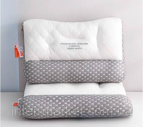 Ергономічна ортопедична подушка анатомічної форми ColorfulHome 48х74см., фото 1
