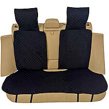 Накидка універсальна чохол - майка на заднє сидіння авто з алькантари, чорна (диван + 2 спинки з підголівниками), фото 5