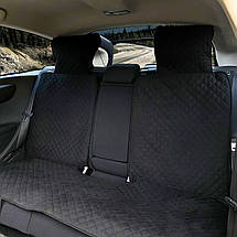 Накидка універсальна чохол - майка на заднє сидіння авто з алькантари, чорна (диван + 2 спинки з підголівниками), фото 2