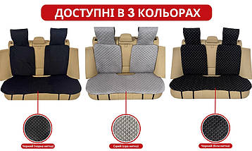 Чохол універсальний, накидка - майка на заднє сидіння авто з алькантари, чорна (диван + 2 спинки з підголівниками), фото 5