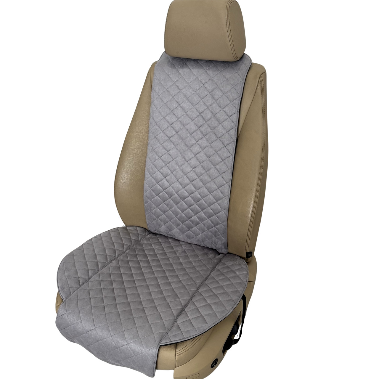 Накидка універсальна чохол - майка на переднє сидіння авто з алькантари, сіра (Стандарт)