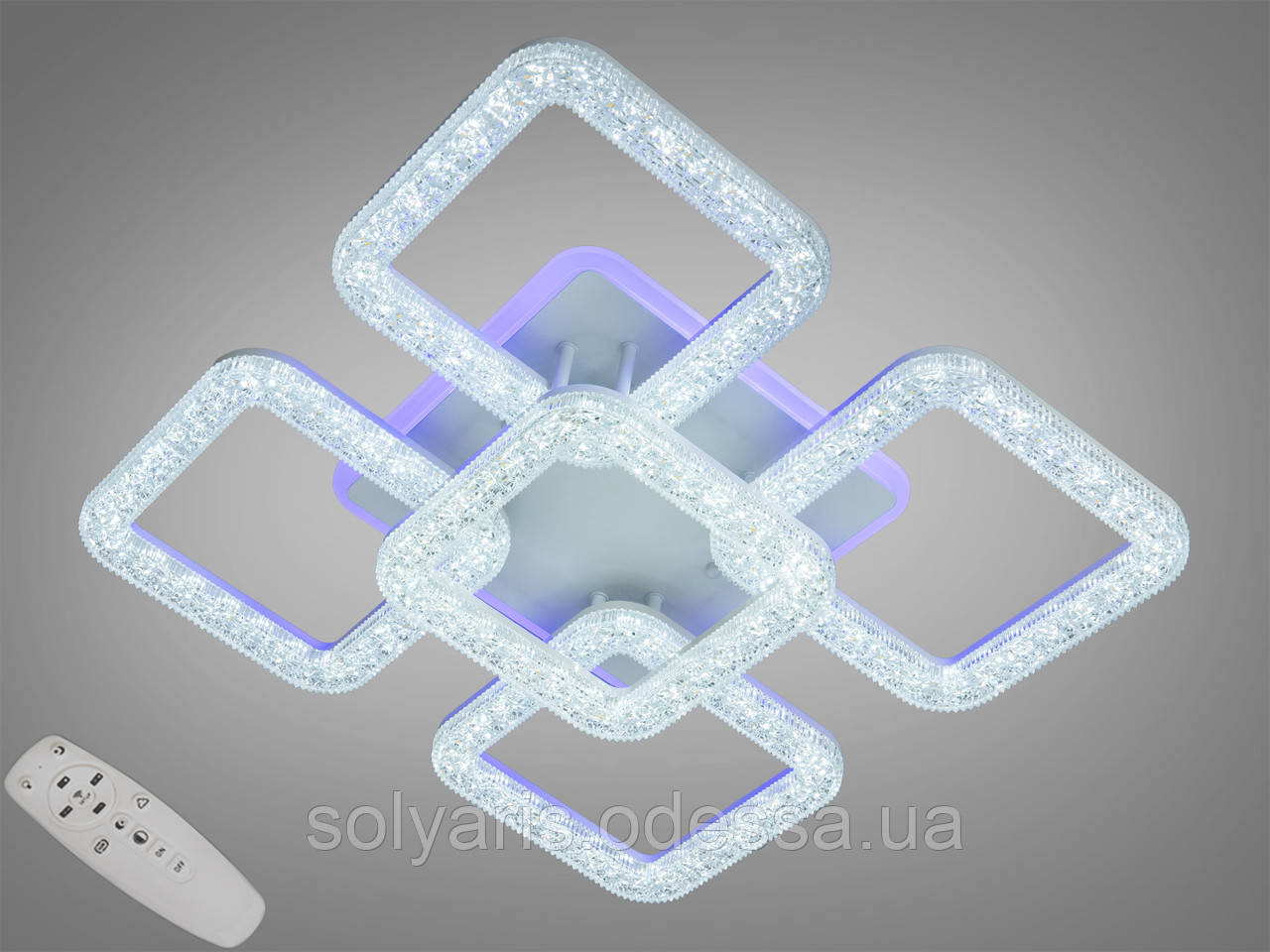 Стельова світлодіодна люстра з пультом, підсвіткою, 65W,, фото 1