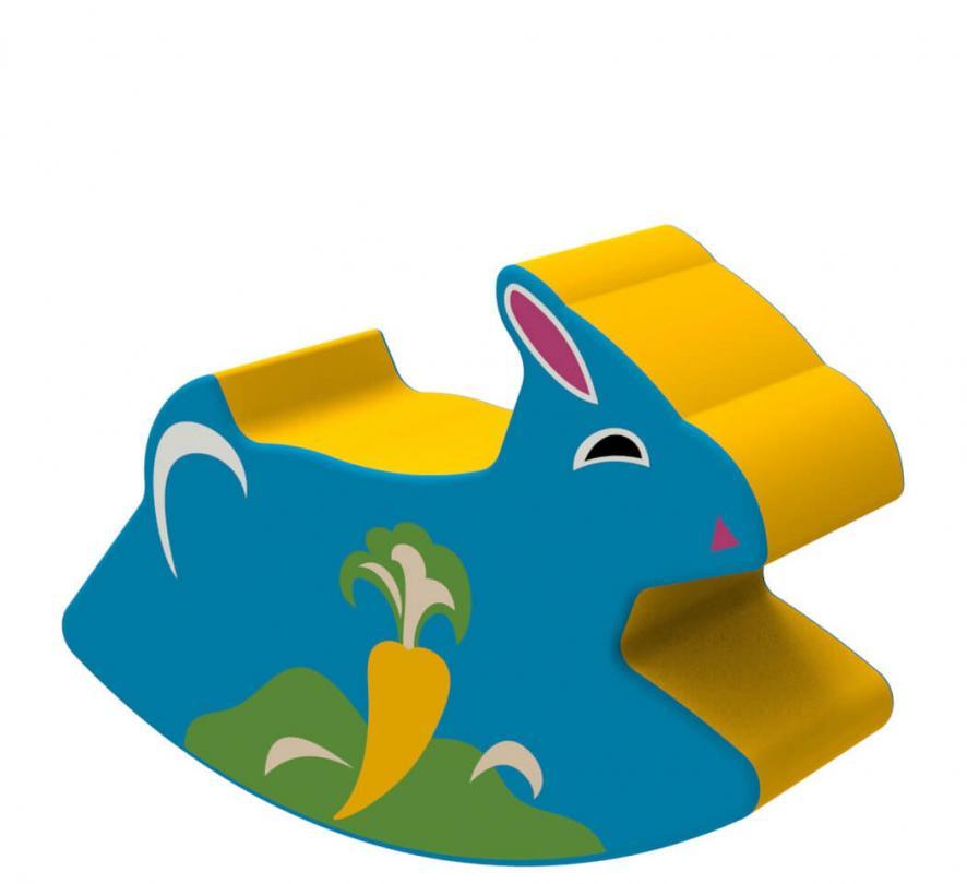 М’яка дитяча гойдалка "Зайчик"  для дому та садка  Пуфи ігрові, фото 1