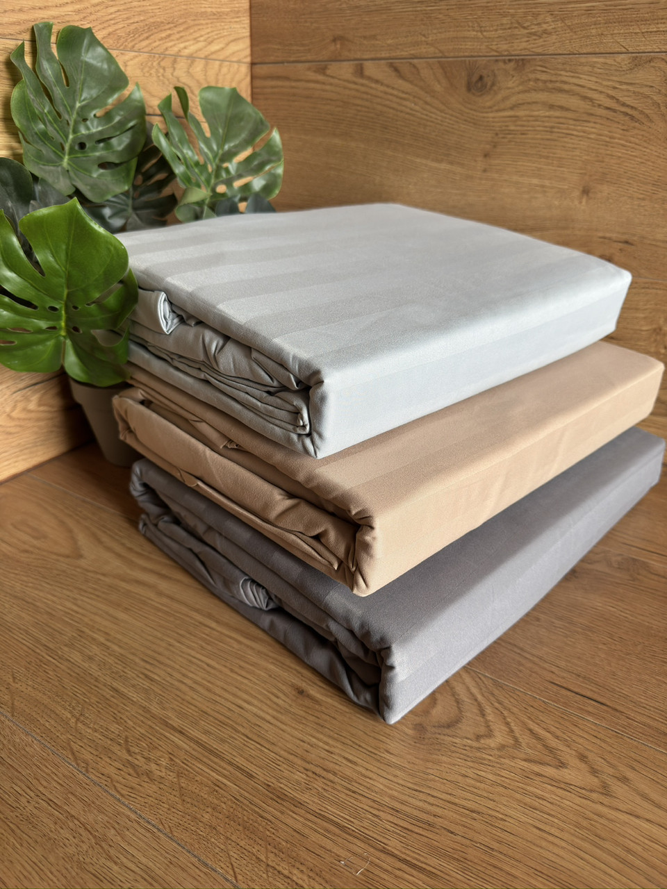 Постельное белье семейное Страйп Сатин/Комплект сатинового постельного белья, фото 1