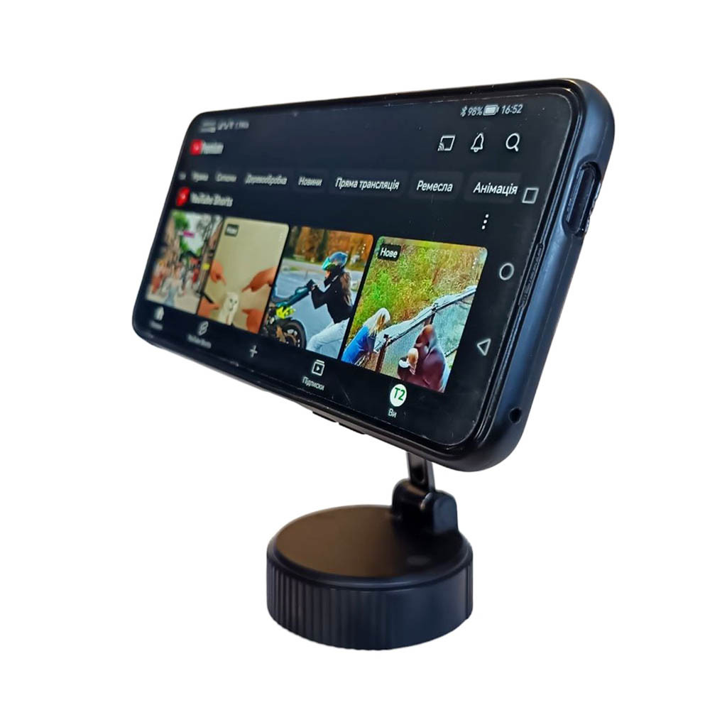 Тримач для гаджетів з колонкою A01 магнітний з присоскою, фото 1