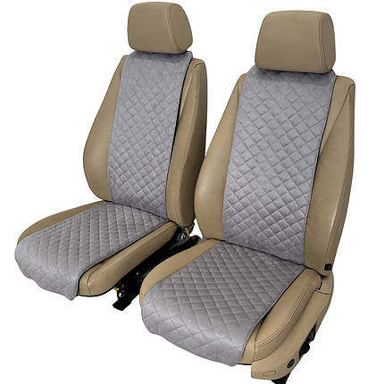 Накидки універсальні чохли - майки на передні сидіння авто з алькантари, комплект 2 шт, сірі (Вузькі), фото 1