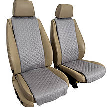 Накидки універсальні чохли - майки на передні сидіння авто з алькантари, комплект 2 шт, сірі (Вузькі), фото 4