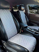 Накидки універсальні чохли - майки на передні сидіння авто з алькантари, комплект 2 шт, сірі (Вузькі), фото 5