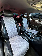 Накидки універсальні чохли - майки на передні сидіння авто з алькантари, комплект 2 шт, сірі (Вузькі), фото 2