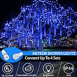EEIEER Метеорні світлодіодні вогні, гірлянда 15,7 дюйма 10 трубок 320 світлодіодів Різдвяні метеорні вогні Бурульки вогні, фото 6