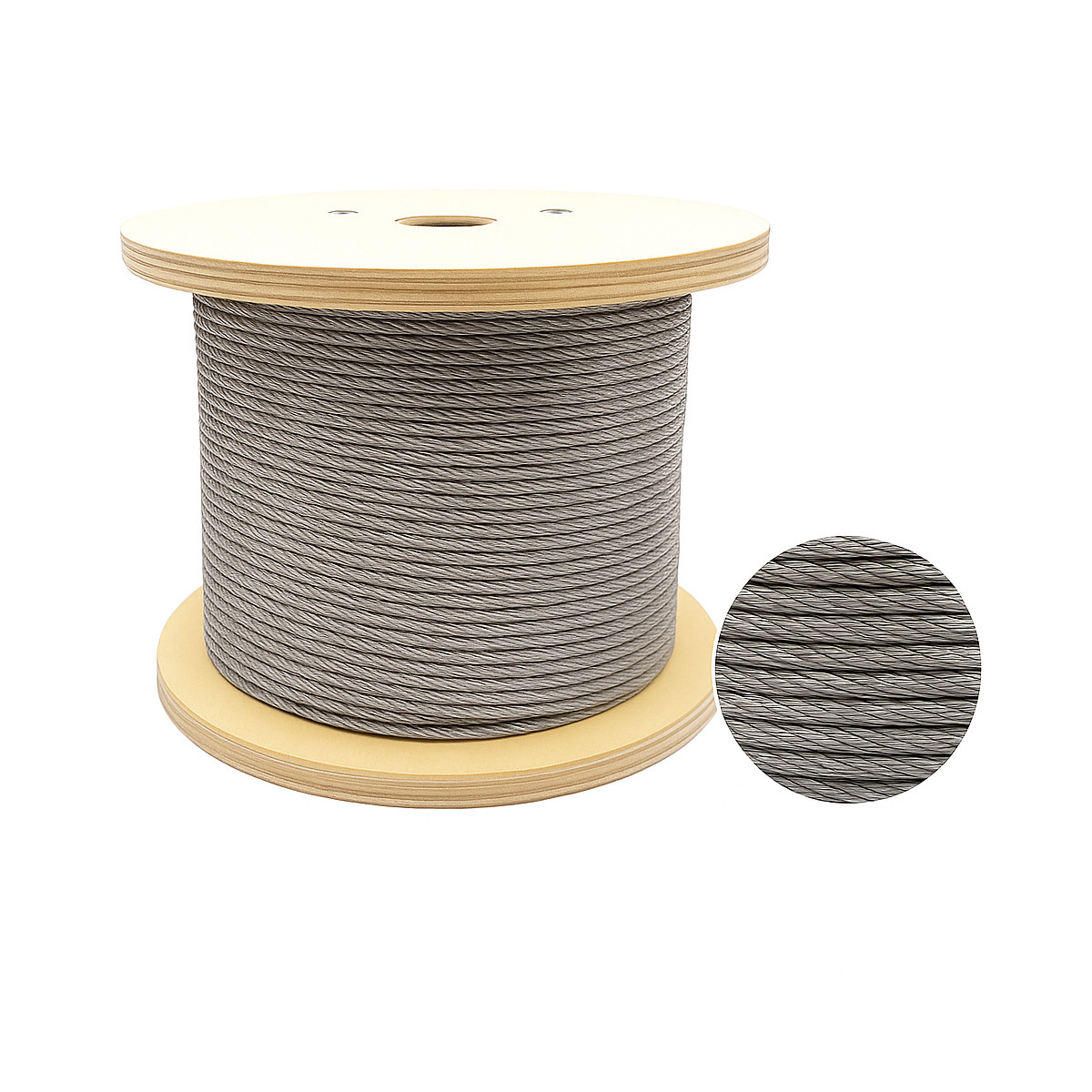 Трос для свердловинних насосів нерж. 4 мм (бухта 1000м, можна різати), фото 1