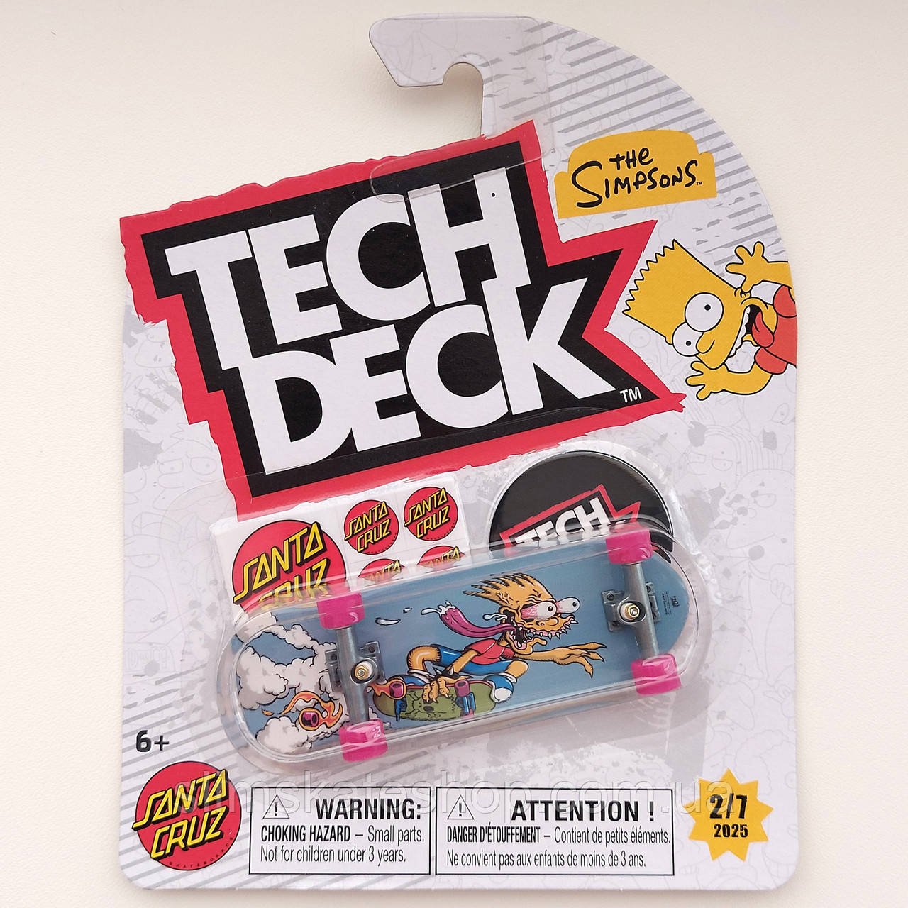 Фінгерборд Tech Deck Santa Cruz Skateboards x The Simpsons Bart Slasher, фото 1
