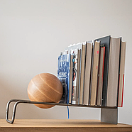 Стильна металева підставка для платівок та книг з дерев'яною кулею, фото 2