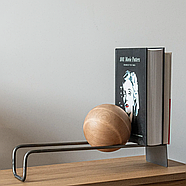 Стильна металева підставка для платівок та книг з дерев'яною кулею, фото 4