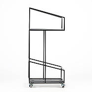 Дворівневий контейнер для платівок (на коліщатках), чорний, фото 2