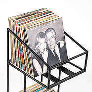 Дворівневий контейнер для платівок (на коліщатках), чорний, фото 7