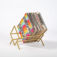 Металева стійка для зберігання вінілових платівок або книг "Ромб 60" (золотиста), фото 2