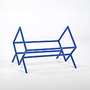 Металева стійка для зберігання вінілових платівок або книг "Ромб 60" (синя), фото 3