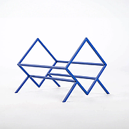 Металева стійка для зберігання вінілових платівок або книг "Ромб 60" (синя), фото 4