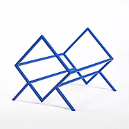 Металева стійка для зберігання вінілових платівок або книг "Ромб 60" (синя), фото 5