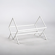 Металева стійка для зберігання вінілових платівок або книг "Ромб 60" (біла), фото 2