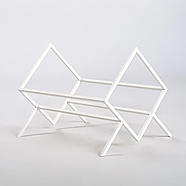 Металева стійка для зберігання вінілових платівок або книг "Ромб 60" (біла), фото 3