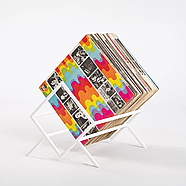 Металева стійка для зберігання вінілових платівок або книг "Ромб 60" (біла), фото 4