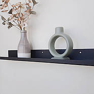 Металева настінна полиця Glozis Urban Black 60 (чорна), фото 4