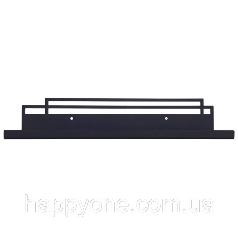 Металева настінна полиця Glozis Bau Black 40 (чорна), фото 1