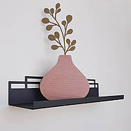 Металева настінна полиця Glozis Bau Black 40 (чорна), фото 4