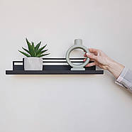 Металева настінна полиця Glozis Bau Black 40 (чорна), фото 5