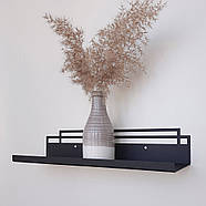 Металева настінна полиця Glozis Bau Black 40 (чорна), фото 7