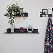 Металева настінна полиця Glozis Bau Black 60 (чорна), фото 8