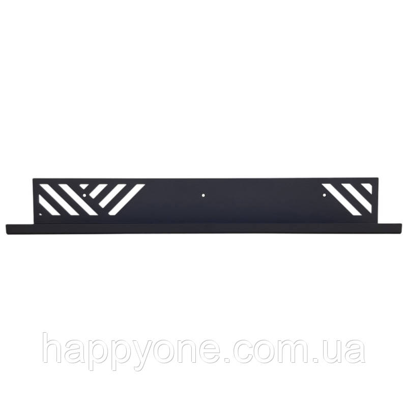 Металева настінна полиця Glozis Nord Black 60 (чорна), фото 1