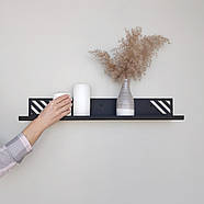 Металева настінна полиця Glozis Nord Black 60 (чорна), фото 5