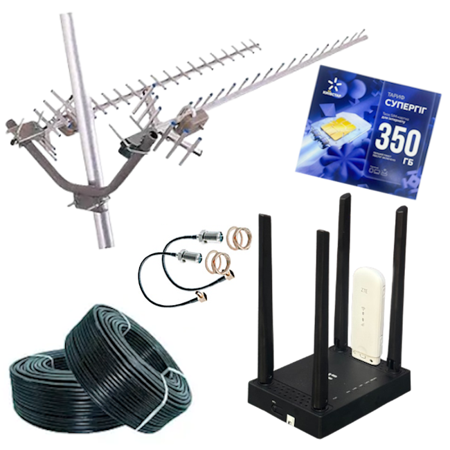 4G Wi-Fi интернет-комплект Netis N5 + Антенна 32 dB + Стартовий пакет Київстар СуперГіГ