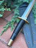 Бойовий кортик ручної роботи «Ягуар #5» з піхвами з кайдексу Х12МФ/60 HRC., фото 6