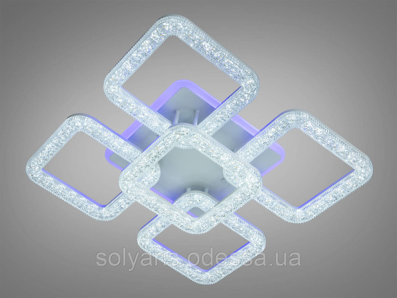 Стельова світлодіодна люстра з підсвіткою, димером, 80W, біла, фото 1