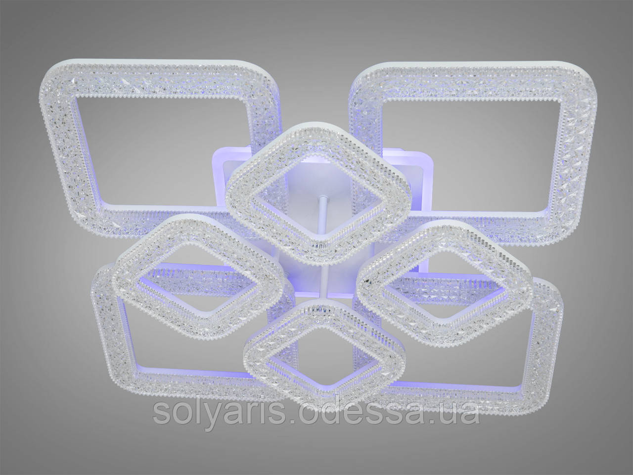 Стельова світлодіодна люстра з пультом, підсвіткою, димером, 130W, біла, фото 1