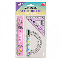 Набір лінійок Yes (3 предмети) "Minecraft.Spring", лінійка 15 см 370689