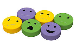 Комплект пуфів дитячих ігрових "Емоції"  для дитячих ігор. Пуфи ігрові