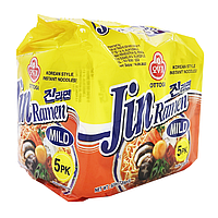 Неострый корейский рамен быстрого приготовления Джин Рамен Ottogi Jin Ramen Mild Korean Style 120 г (5 шт)