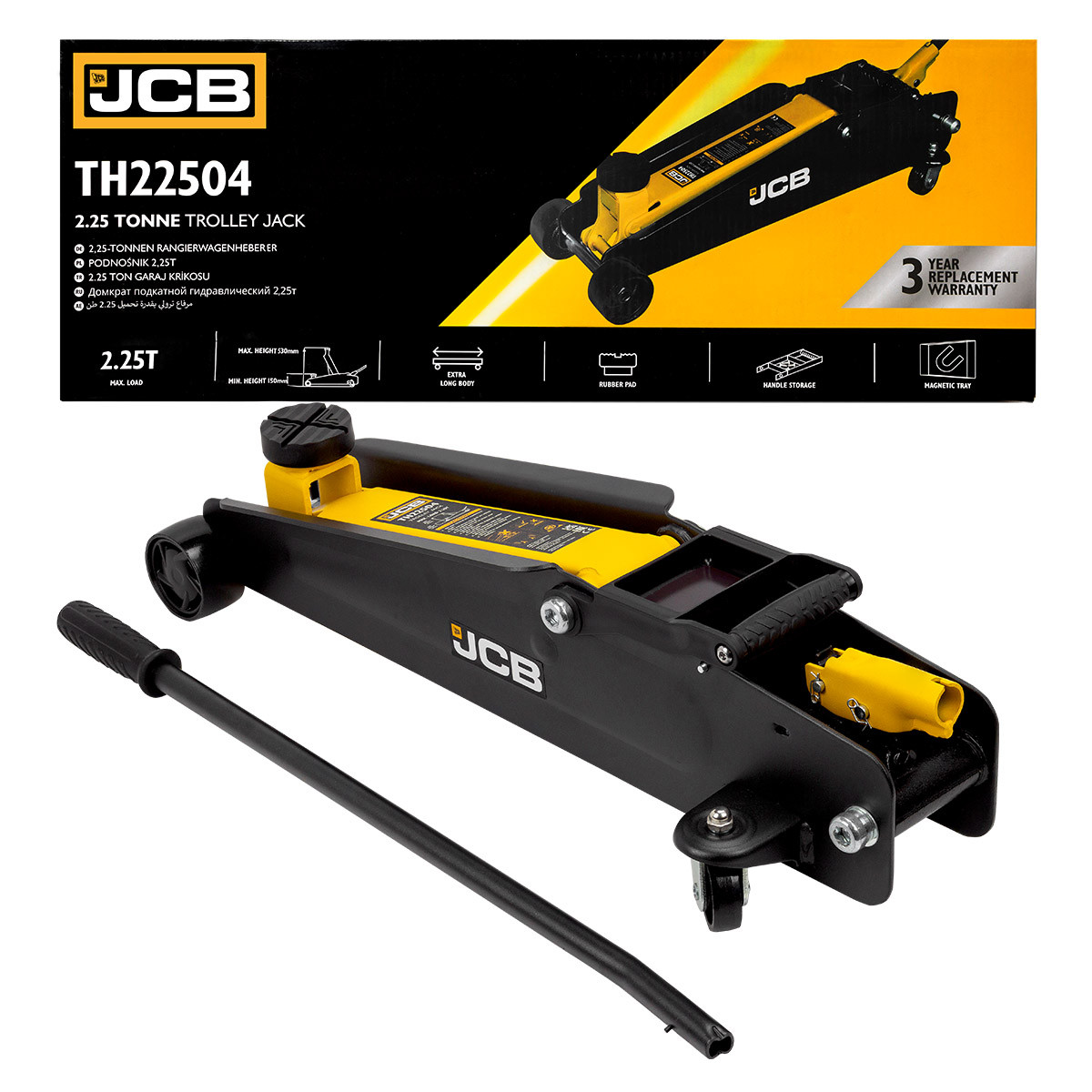 Домкрат підкатний гідравлічний 2,25т JCB Tools JCB-TH22504, фото 1